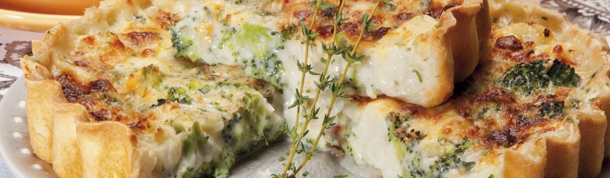 Quiche de brócolos e couve-flor