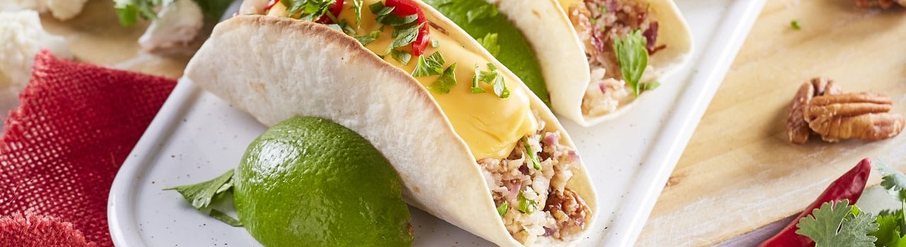 Tacos de noz pecan e couve-flor @ TeleCulinária