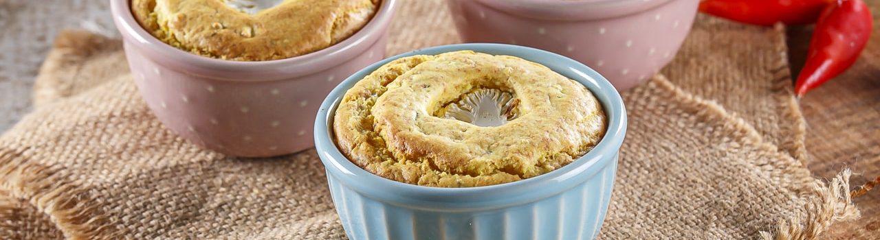 Soufflé de couve-flor e leite de coco