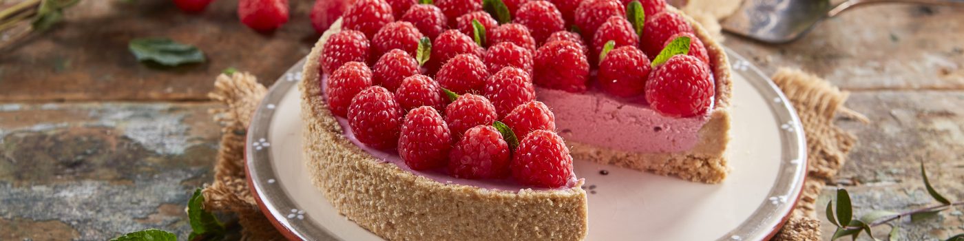 Tarte de framboesas vegan