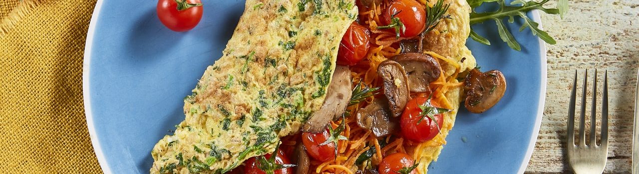 Wraps de ovo com legumes