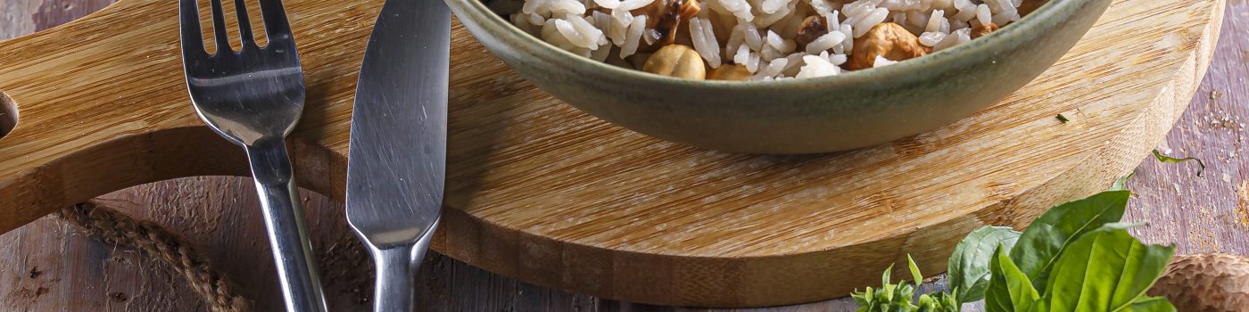 Arroz de cogumelos com frutos secos crocantes @TeleCulinária