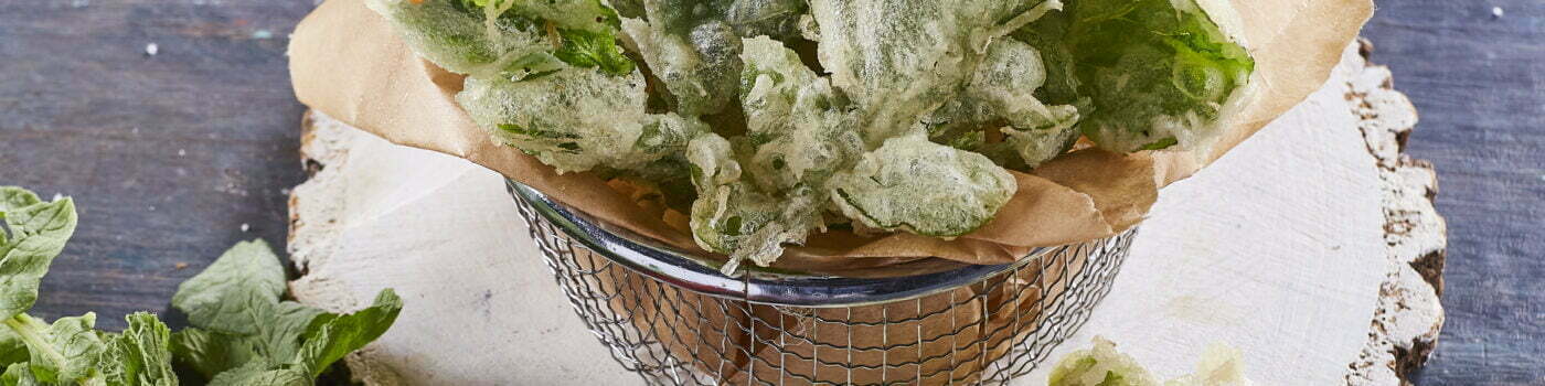 Tempura de folhas de rabanete @Teleculinária